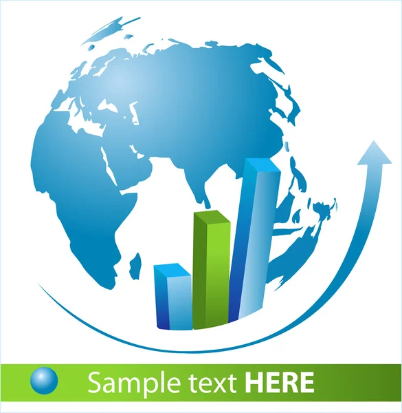 Gráfico de negócios colorido — Vetor de Stock