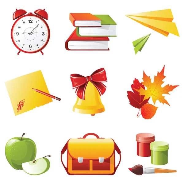 School icons — Stock Vector