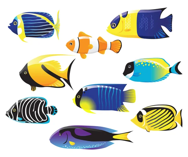 Peces de mar — Vector de stock