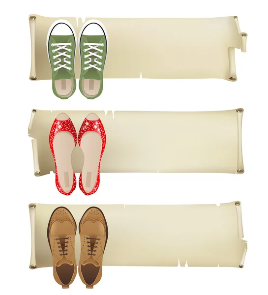 Zapatos banners — Archivo Imágenes Vectoriales