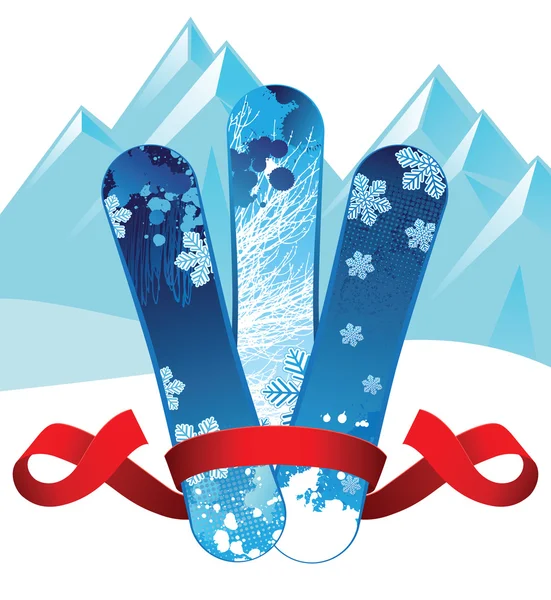 Banner de snowboard — Vector de stock