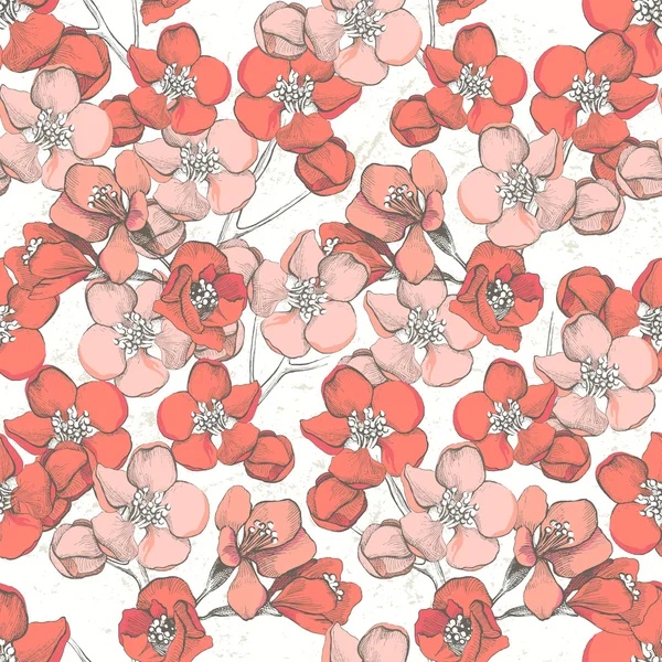 Primavera floral sin costura — Vector de stock