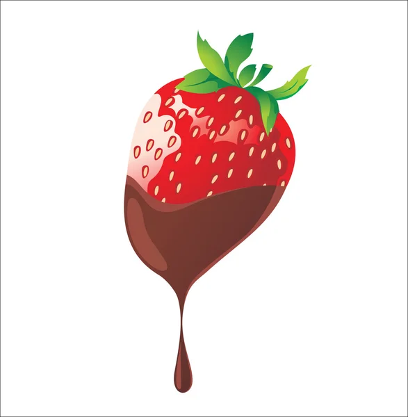 Strawberry and chocolate — Stock Vector