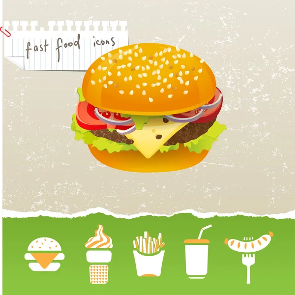 Fast-Food pictogrammen — Stockvector