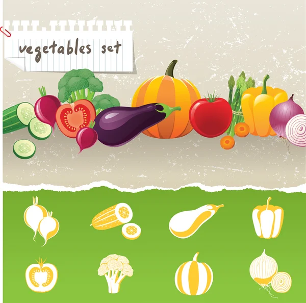 Zelenina ikony — Stockový vektor