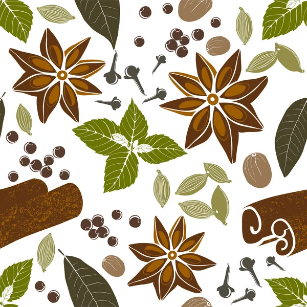 Seamless pattern with spices — Stock Vector