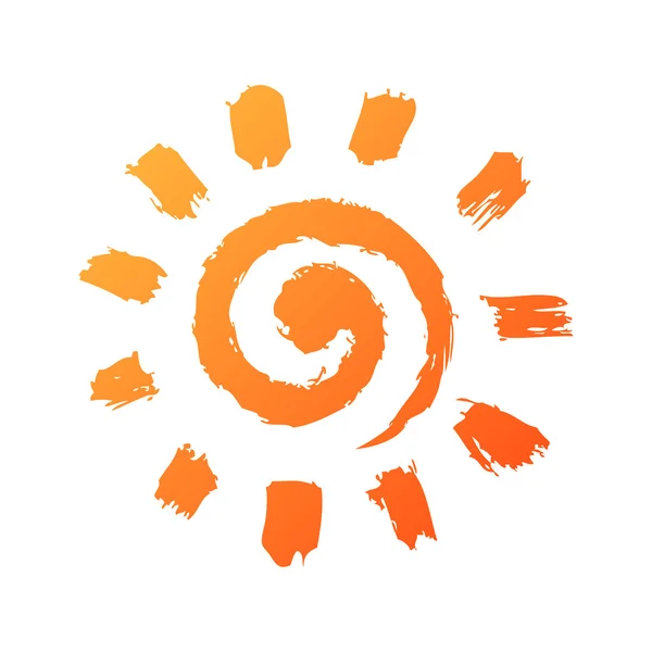 Icono de sol dibujado a mano — Vector de stock