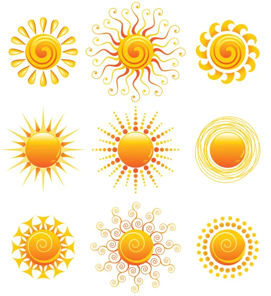 Sun icons — Stock Vector