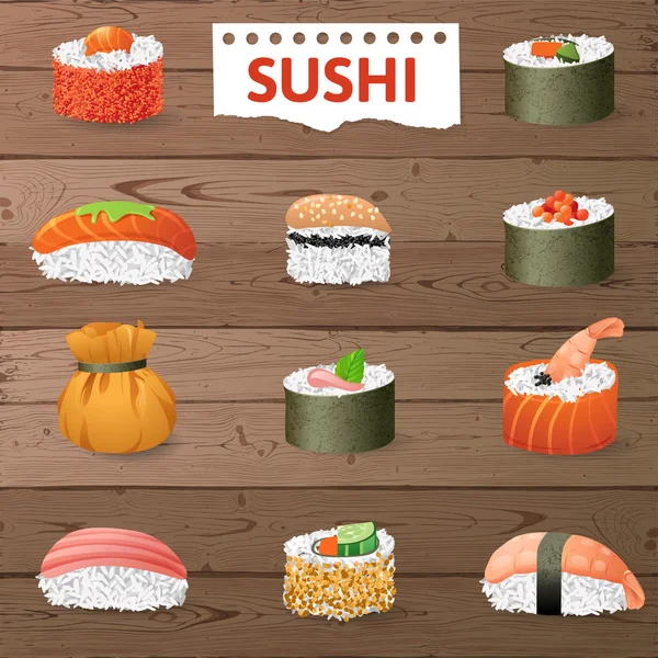 Great sushi set — Stock Vector
