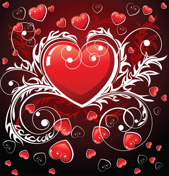 San Valentín corazón rojo . — Vector de stock