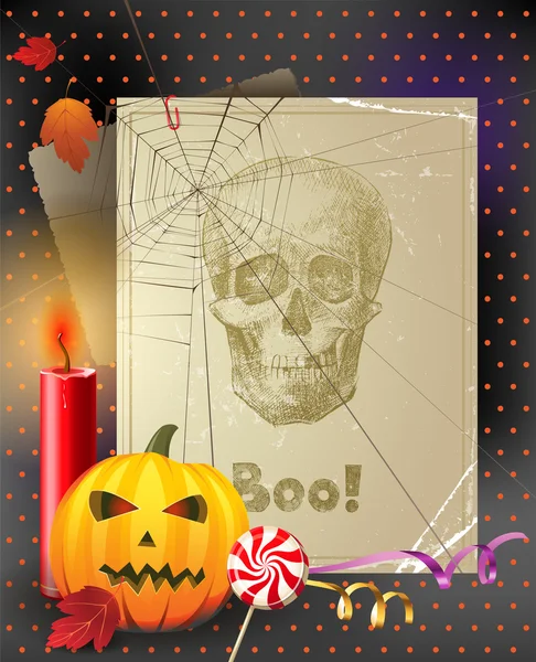 Vintage halloween fundo — Vetor de Stock