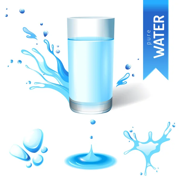 Glass of water — Stock Vector