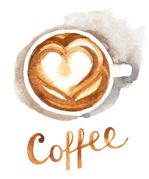 Tasse de café aquarelle — Image vectorielle