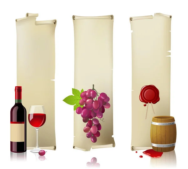 Bannières de vin — Image vectorielle