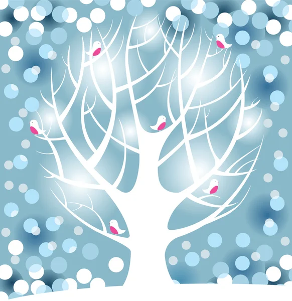 Arbre d'hiver — Image vectorielle