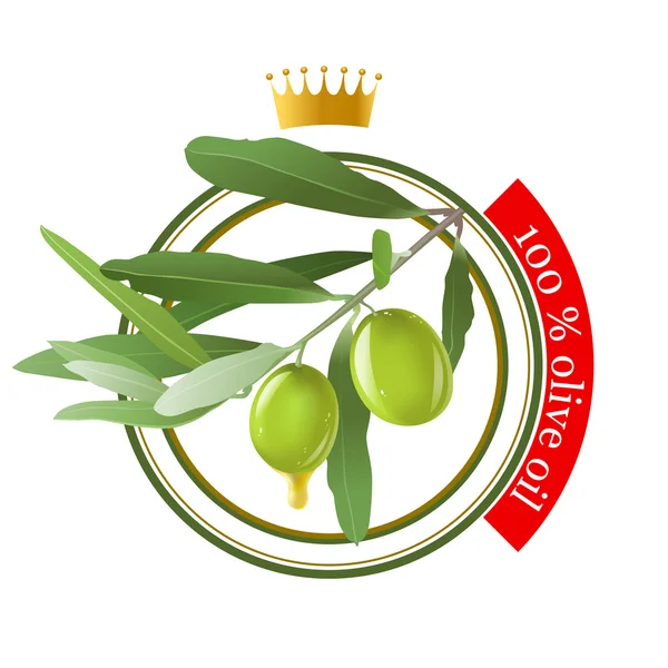 Sello de aceite de oliva — Vector de stock