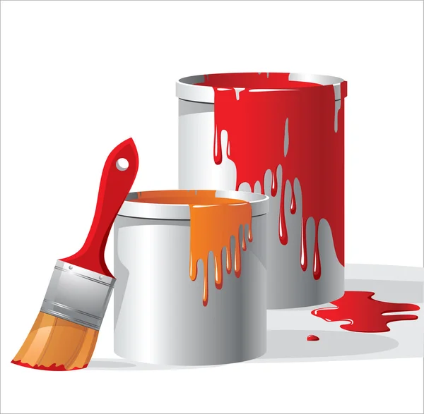 Cubos de pintura — Vector de stock