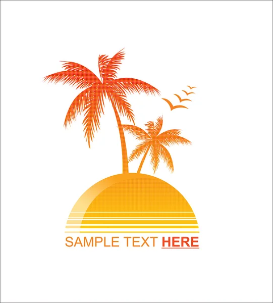 橙色的棕榈树. — 图库矢量图片