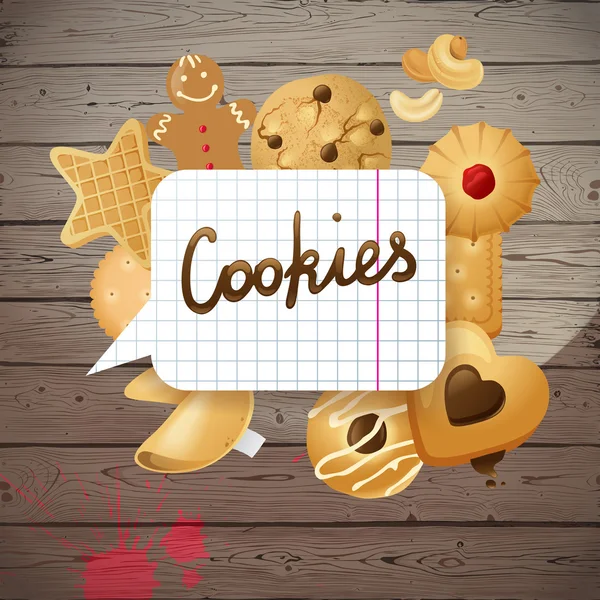Fundo com cookies — Vetor de Stock