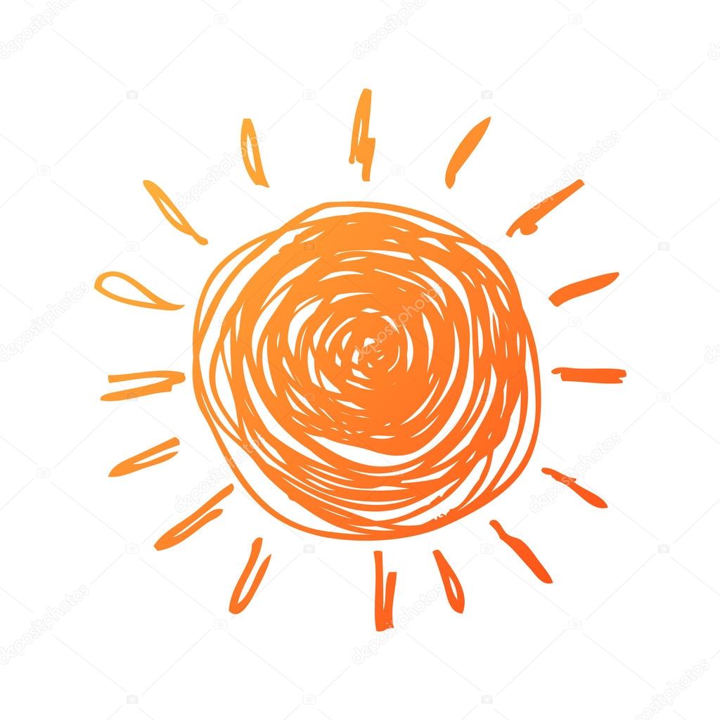 Hand drawn sun icon