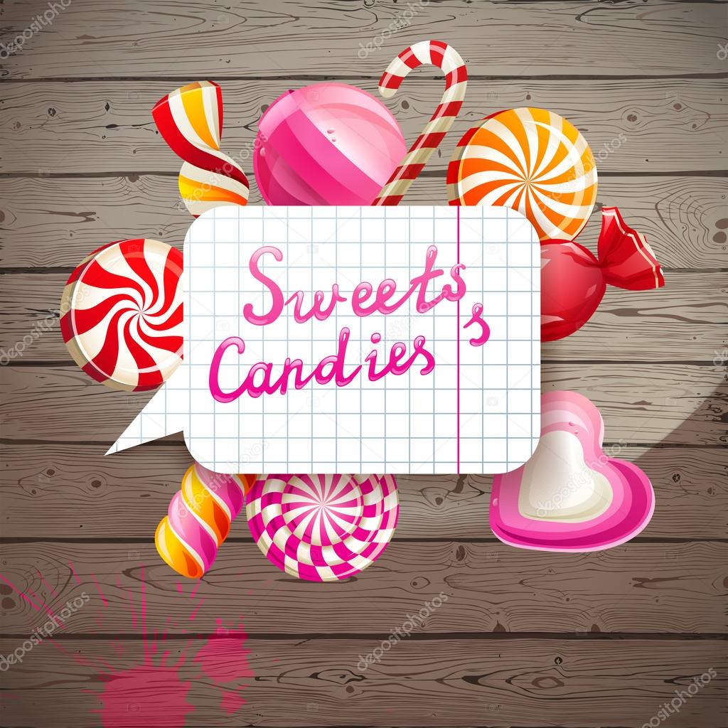 Background with sweets and candies