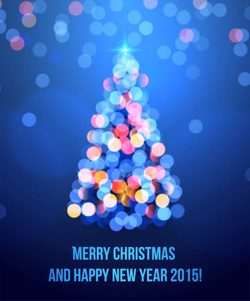 Card with Christmas tree lights — Stock Vector
