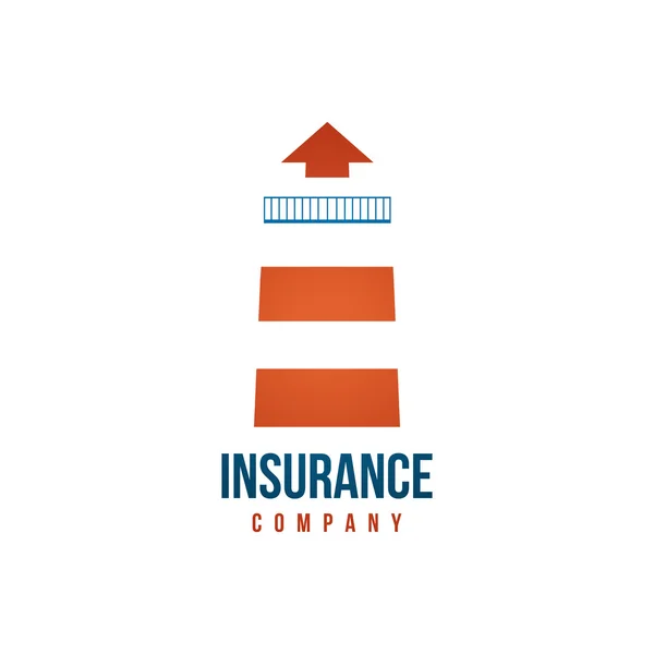 Шаблон логотипа страховой компании с маяком — стоковый вектор