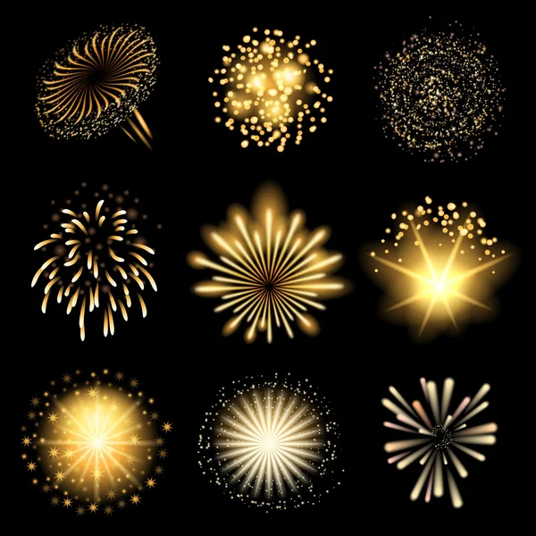 Fireworks set — Stock Vector