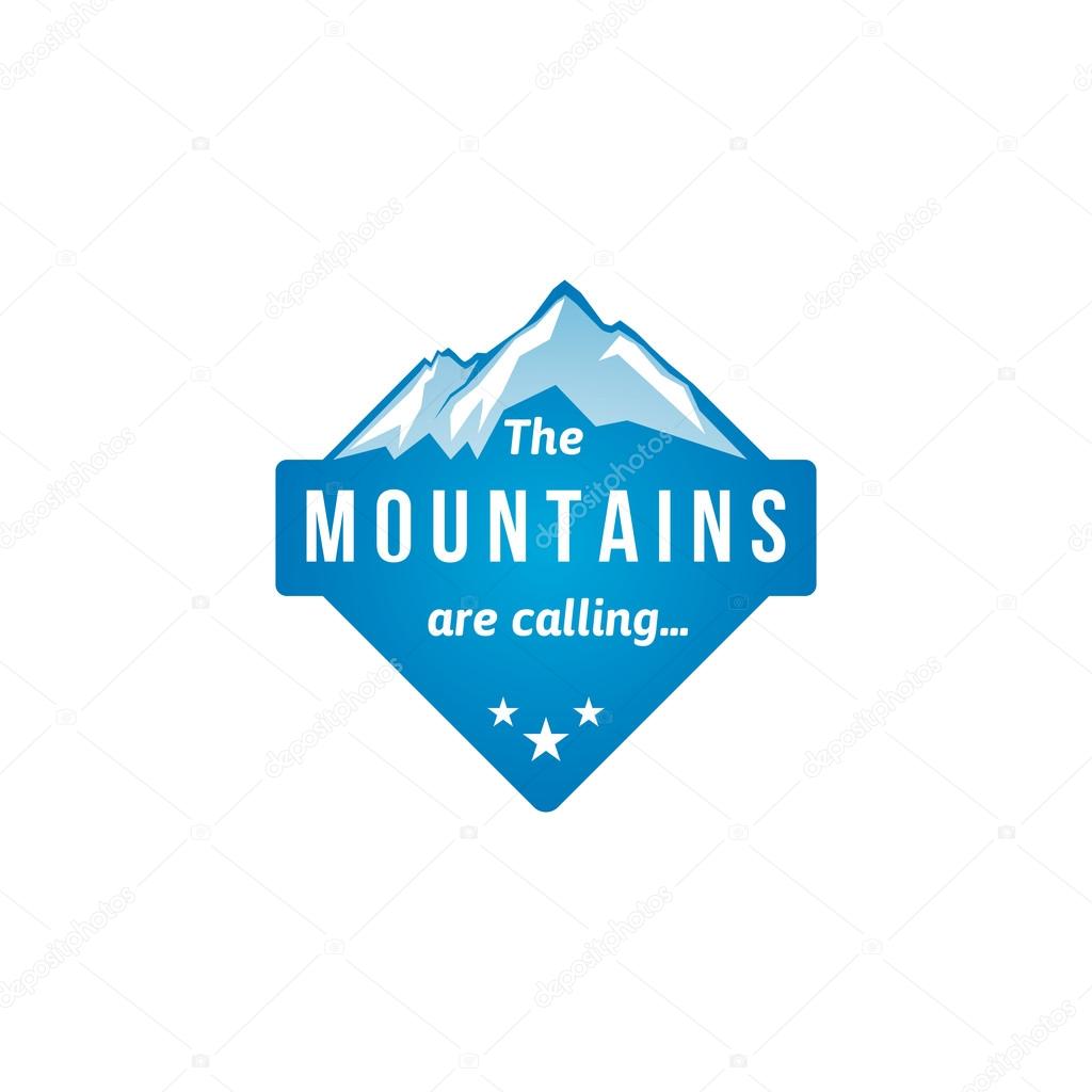 Mountain label with type design