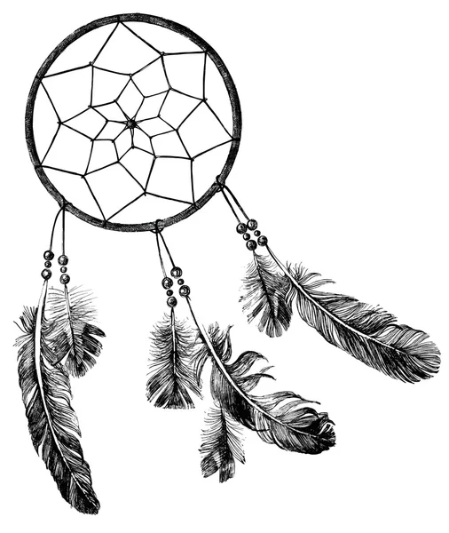 Hand getrokken dream catcher — Stockvector