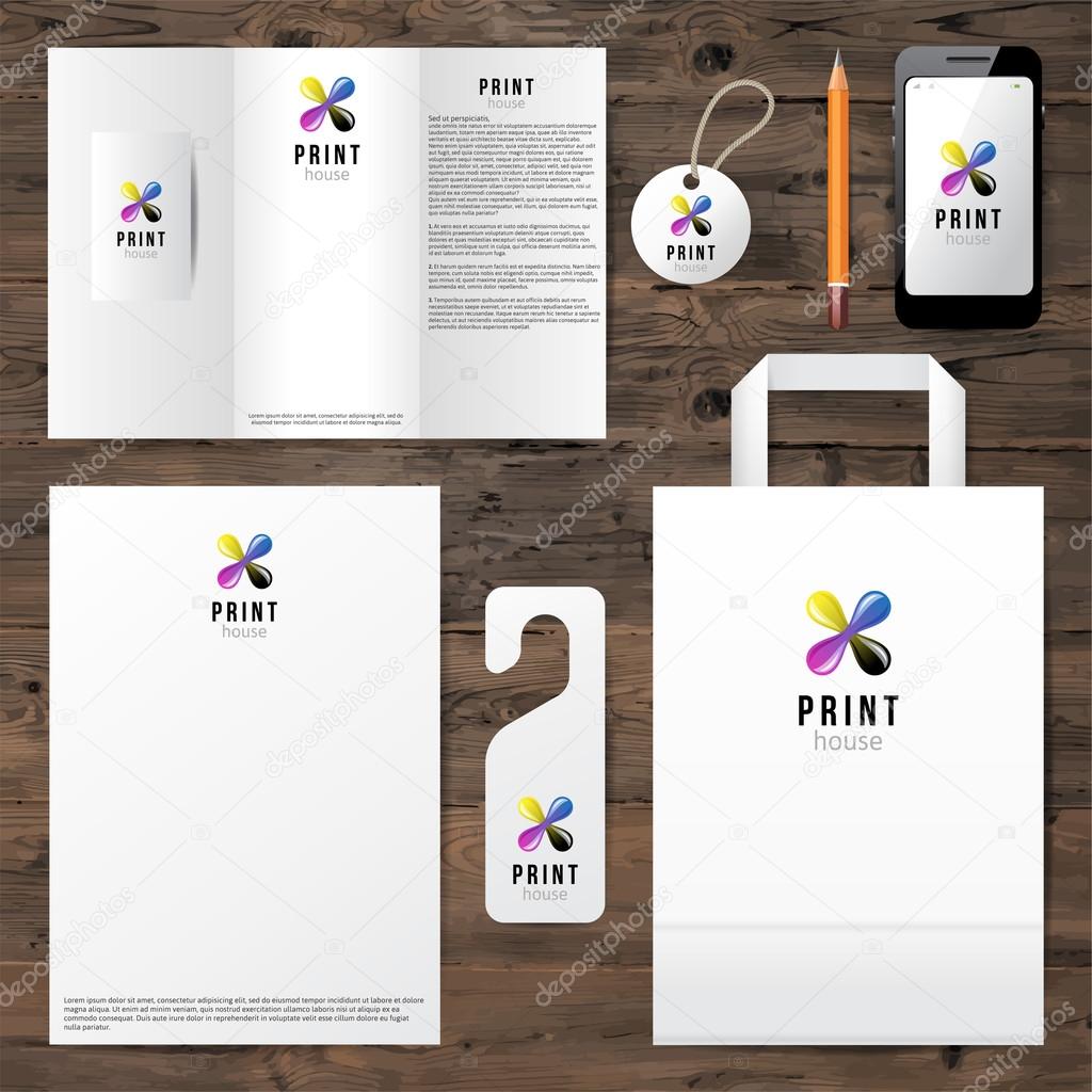 Identity template with cmyk logo design