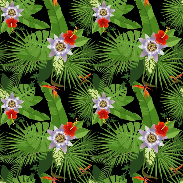 Tropical seamless pattern — Stock Vector