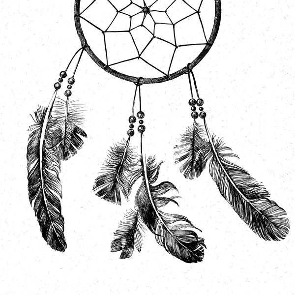 Hand getrokken dream catcher — Stockvector