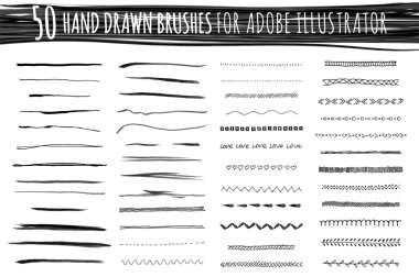 Set of art and pattern brushes clipart