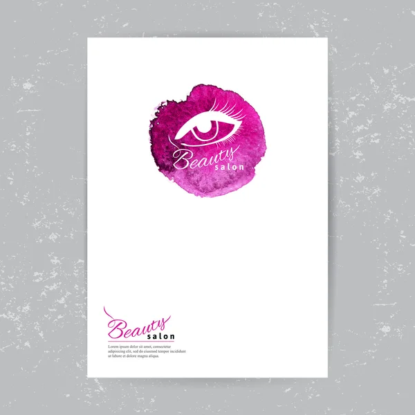 Brochure sjabloon met schoonheidssalon logo — Stockvector