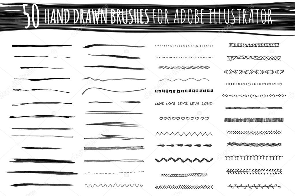 Set of art and pattern brushes