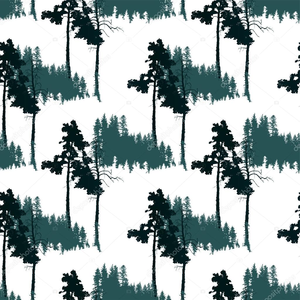 seamless pattern with forest landscape