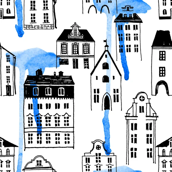 seamless pattern with houses