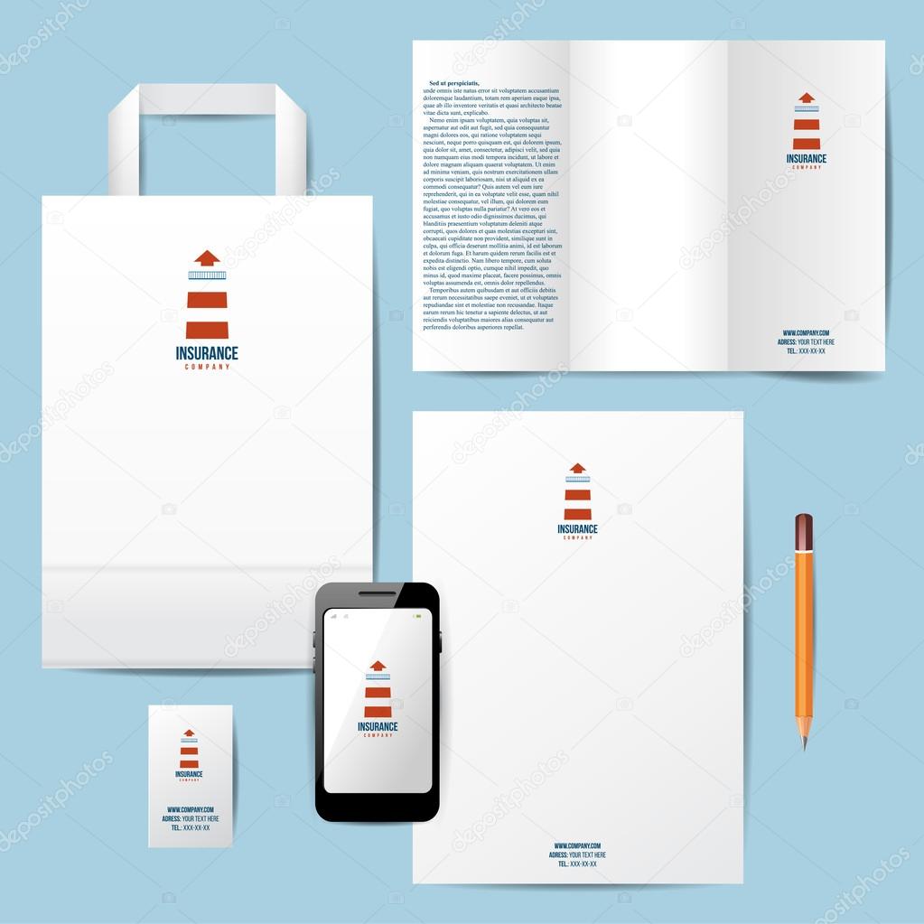 branding template with lighthouse logo