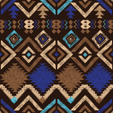 Hand drawn tribal seamless pattern clipart