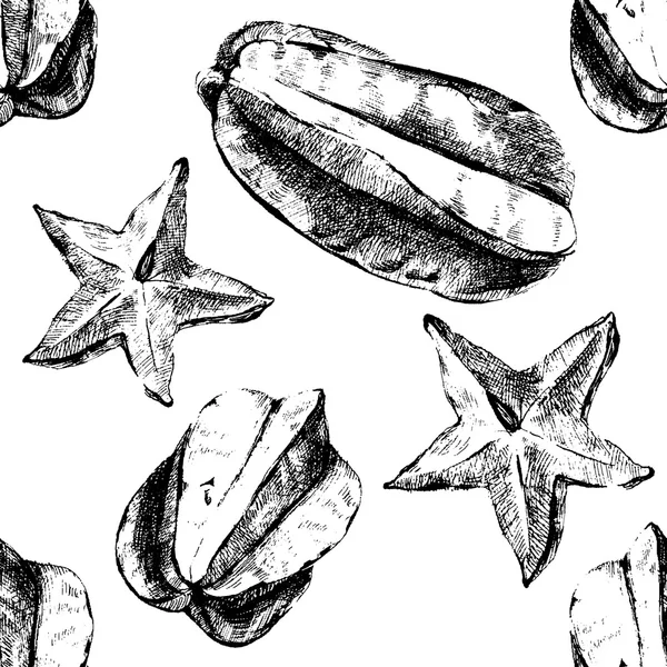 Fruits de carambole sur fond blanc — Image vectorielle