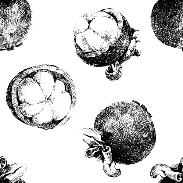 Patrón sin costuras con mangostán — Archivo Imágenes Vectoriales