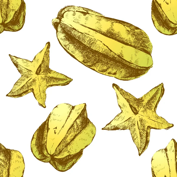 Fruta de carambola sobre fondo blanco — Vector de stock