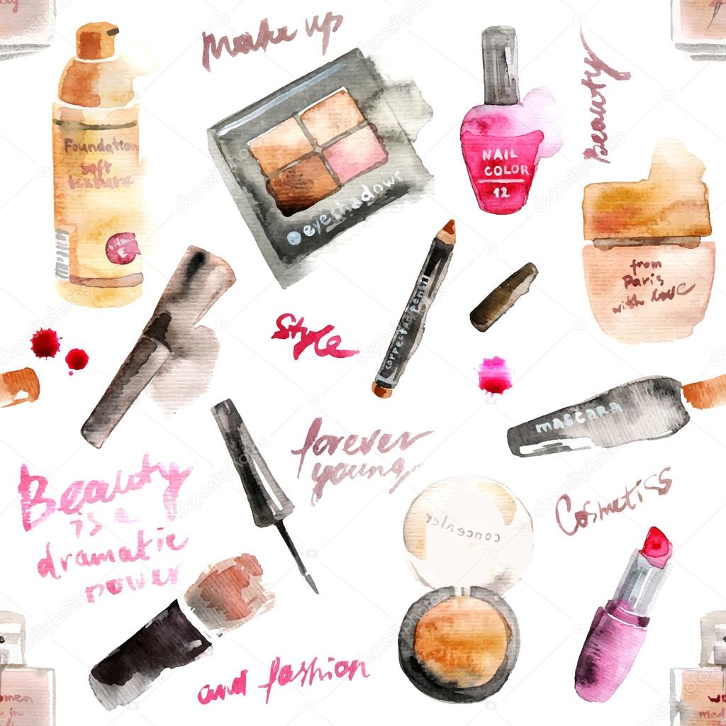 Glamorous make up watercolor cosmetics