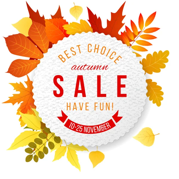 Banner de ventas de otoño — Vector de stock