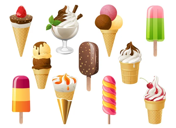 Ice cream set — Stock Vector