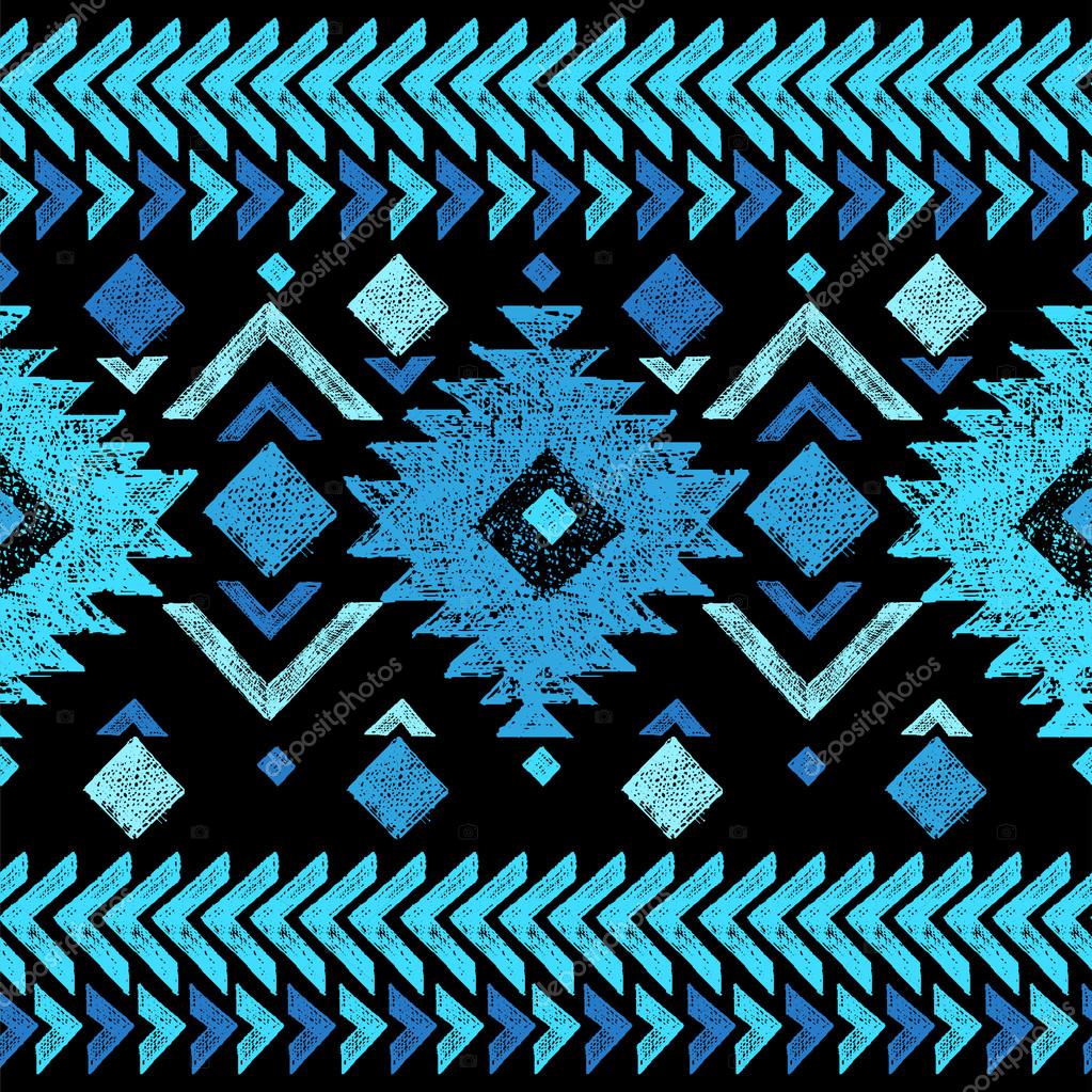 Hand drawn tribal seamless pattern — Stock Vector © mart_m 74506577