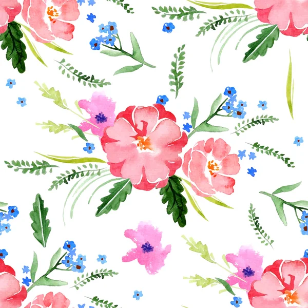 Acuarela floral sin costura — Archivo Imágenes Vectoriales