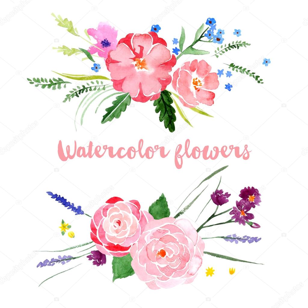  Watercolor floral borders