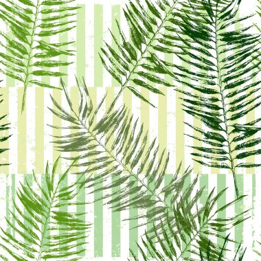 hand drawn tropical leaves seamless